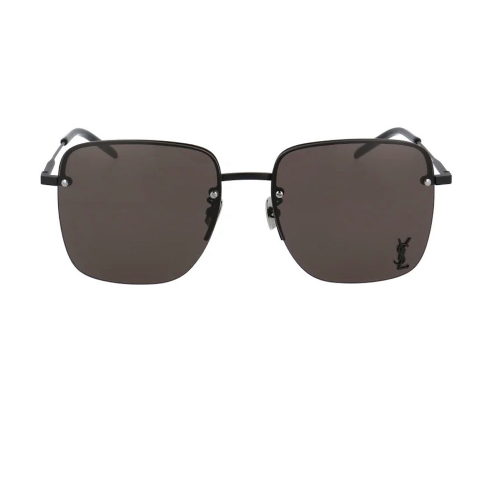 Saint Laurent Black Square Rimless Sunglasses